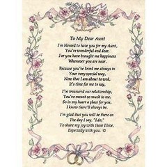 From the Bride to her Aunt Wedding Handkerchief