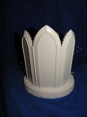 New Vintage lighted Dancing Bridal Couple , Chapel mirror Windows Caketop #282