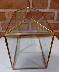 Gold Glass Wedding Card Box with Lock Large Geometric Reception Decor