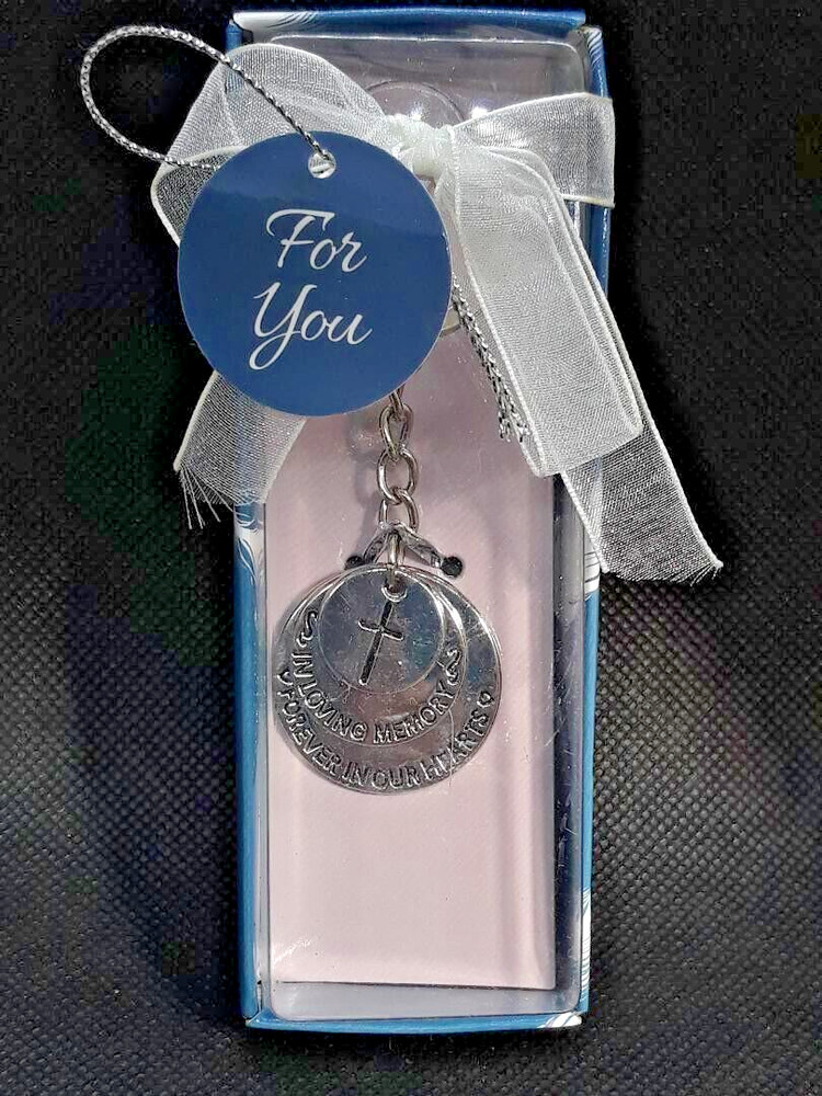 In Loving Memory Stacked Disc Design Keychain Religious NEW