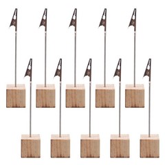 10Pcs Wooden Name Card Holders in Beige for Elegant Party Table Display
