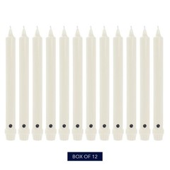 Colonial Candle Unscented Taper Candle, Classic Collection, 10 In, White