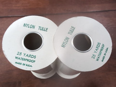 (Lot of 3) Nylon Tulle Shear Fabric (6″x25yd) 2 Ivory 1 Off White Approx 75yd