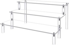 Acrylic Display Risers,Clear Shelf 3 Tier Cupcake Display Stand Steps for Food D