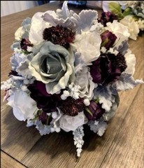 Artificial Purple and White Wedding Flowers