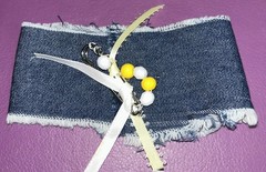 Denim Barn Farm Country Wedding Accessory Wrap With Beads For Candle/table Decor