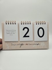 Wedding Countdown Desk Calendar – Miss to Mrs, Engagement, Party, Bachelorette