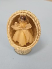 Vintage 1950s 60s Wedding Bride Diorama Sequin Egg Handcrafted