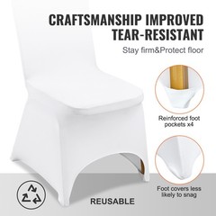 Uimoso 100PCS White Stretch Spandex Chair Covers for Weddings, Parties,