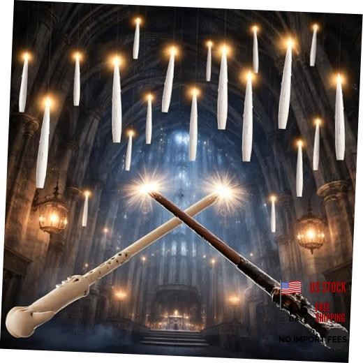 Floating Candles with Wand, 20Pcs White Hanging Candle for 20pc White-2Wand