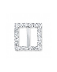 12x Rhinestone Buckle Sliders 15mm Square 3/8″ Bar for Ribbon Wedding Crafts