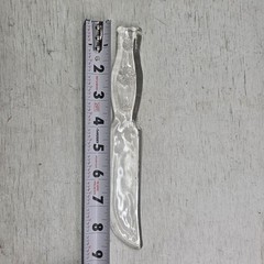 Vintage Depression Glass Clear Fruit & Cake Knife 8.75″ Floral Embossed Handle
