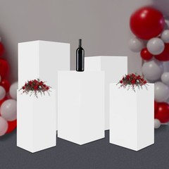 Square Display Stands For Party-set Of 5 White Cake Pedestal Stand Decoration