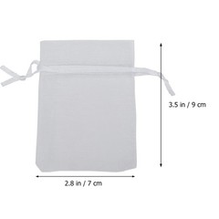 100Pcs Durable White Organza Drawstring Bags for Wedding and Jewelry Gifts