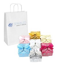 50 Fuchsia Silver Medium Ribbon Wedding Favor Gift Boxes Party Event Candy Box