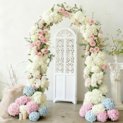 65Pcs Hydrangea Artificial Flowers Bulk，Realistic Silk Fake 65 Pcs White