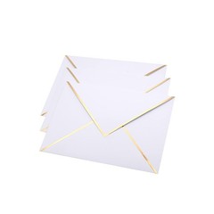 A7 Envelopes – V Flap Foil Border Luxury Mailing for 25 Pack, White