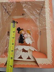 Vintage Wilton Wedding Cake Topper 1950s Bride & Groom with Flowers New MCM
