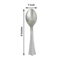 Plastic SILVER Light Gray COFFEE SPOONS Disposable Home Party Wedding Catering