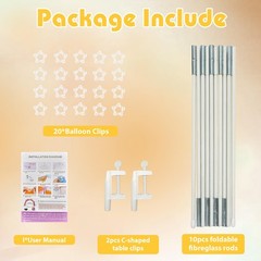 Voircoloria 13ft Table Balloon Arch Kit, Stand Standard, White