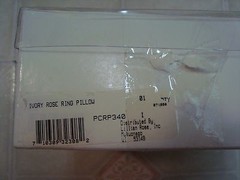 LILIAN ROSE RING BEARER IVORY PILLOW WITH TAUPE SATIN ROSES VERY NICE!!! NEW !