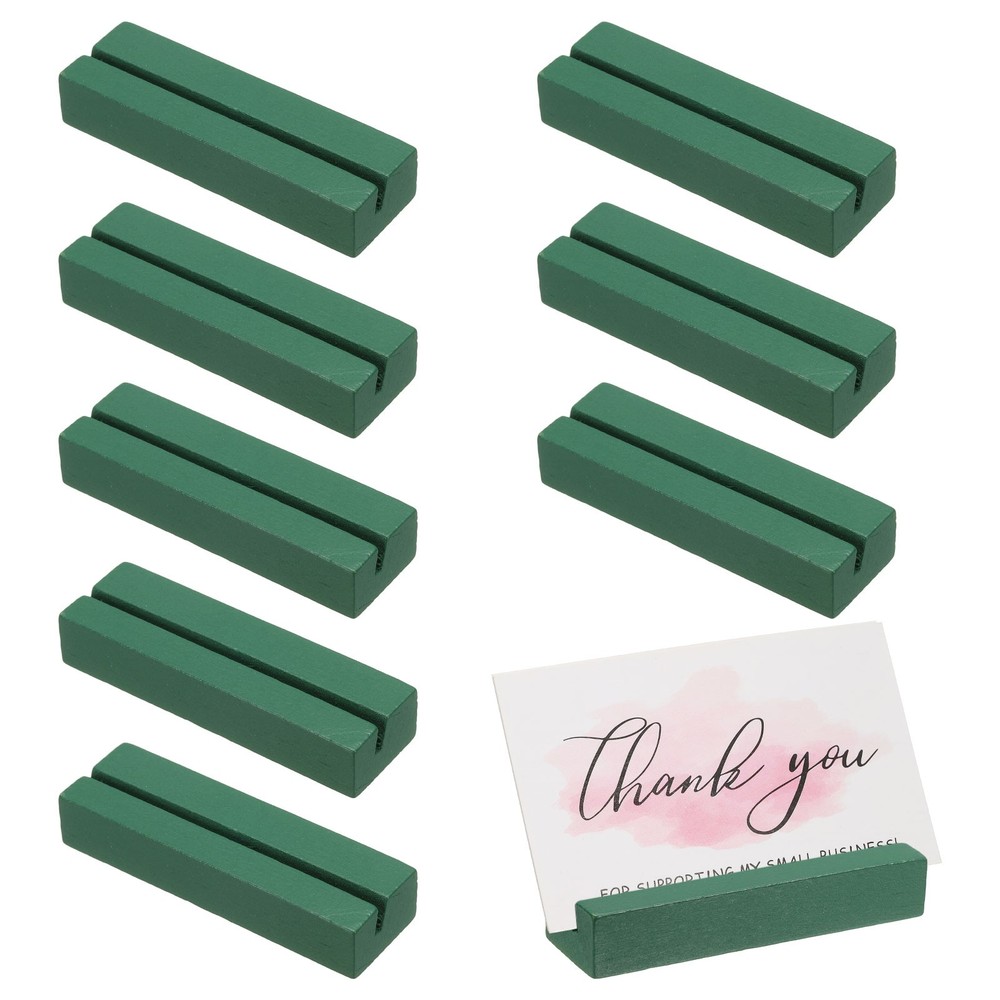 8 Pcs Wood Place Card Holders for Food Signs Green