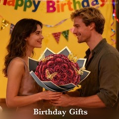 Waipfaru Glitter Roses Bouquet, DIY Fake Flowers Birthday 36pcs, Red