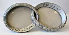 «With This Ring I Thee Wed… » Pewter Wedding Photo Picture Frame by Malden