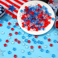 300Pcs Patriotic Red Clear Blue Star Acrylic Crystals Gems Table Scatter Vase Fi
