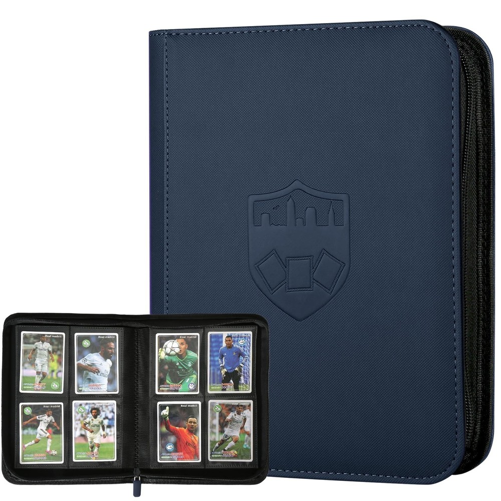 4 Pocket Ringless Side Loading Trading Card Binder, 160 Cards PU Fixed Page Z…