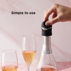 Rabbit Champagne and Wine Sealer, Airtight 1 EA, Black