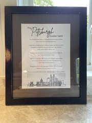 Two Pittsburgh Cookie Table Signs Wooden Matted Framed Rustic 15.25 X 18.25″