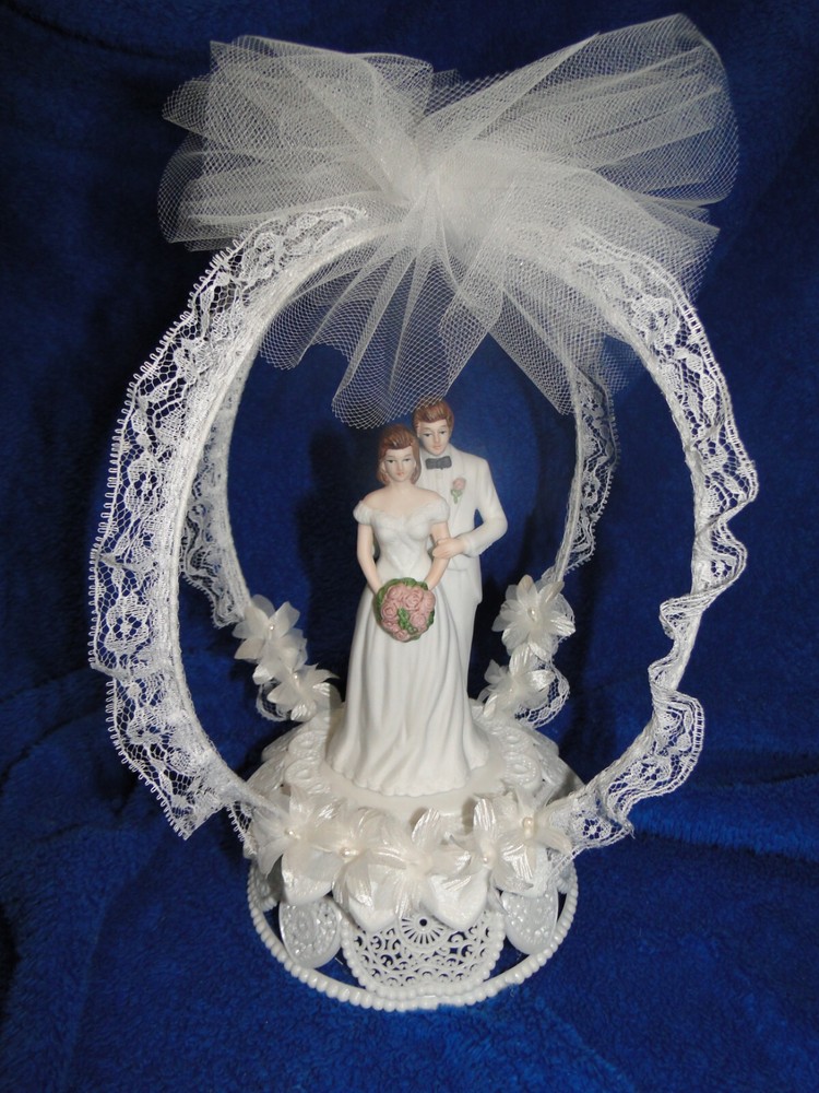 New Vintage Wilton Wedding Bliss Wedding Cake Top, white tux # 117-7331A