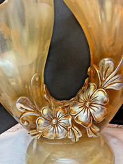 Rare & Unique Pearl Illusion Centerpiece Table Vase Large 18” MCM Art Deco