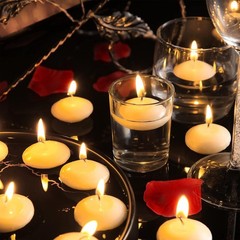 20 Pcs White Floating Candles Centerpieces for Wedding Small Unscented Floati…
