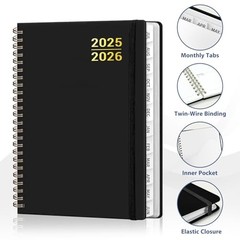 Planner 2025-2026 for Women & Men, Weekly and Black（July 2025-June 2026)
