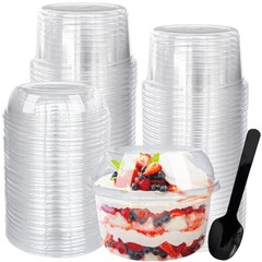 Pack 12 oz Disposable Clear Plastic Cups,PET Dessert Cups with 50 12.0 ounces