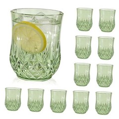 Pack Plastic Stemless Wine Glasses,oz Unbreakable Vintage 12 12oz-sage green