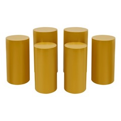 6Pcs Cylinder Pedestal Stands, Metal Display Stands For Wedding Birthday Decor