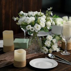 IVORY 4 Bushes 12″ Silk Roses Artificial FLOWERS Bouquets Party Home Decorations