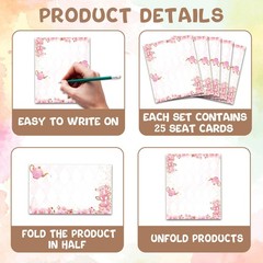 Blank Fill In Tea Party Table Place Cards Wedding Shower Birthday Decor 25 PCS