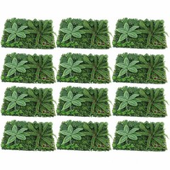 12 Pcs Artificial Plant Wall Mat Greenery Wall Hedge Grass Fence Foliage Panel