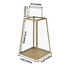 10″ Gold Clear Geometric Metal Lantern Candle Holder Hanging Terrarium Party