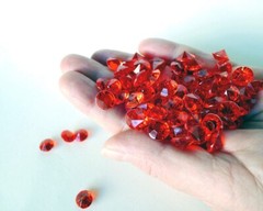 350pc Round 4 Carat 0.4inch 10mm Diamonds Confetti, Christmas Red Acrylic Gems