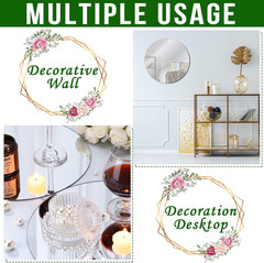 18 Pcs 12 Inch round Mirrors Centerpieces for Tables, 2Mm Glass Circle Mirror Ca