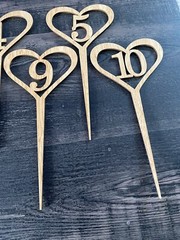 1-10 Numbers Wood Signs Wedding Heart Table Number Wooden Table Numbers Rustic