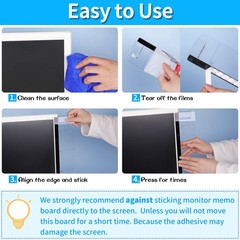 Monitor Memo Board, 2PCS Multifunction Sticky Board With Clip