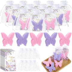 Dunzy 100 Sets Butterfly Theme Baby Shower Favors for Guests Purple, Pink