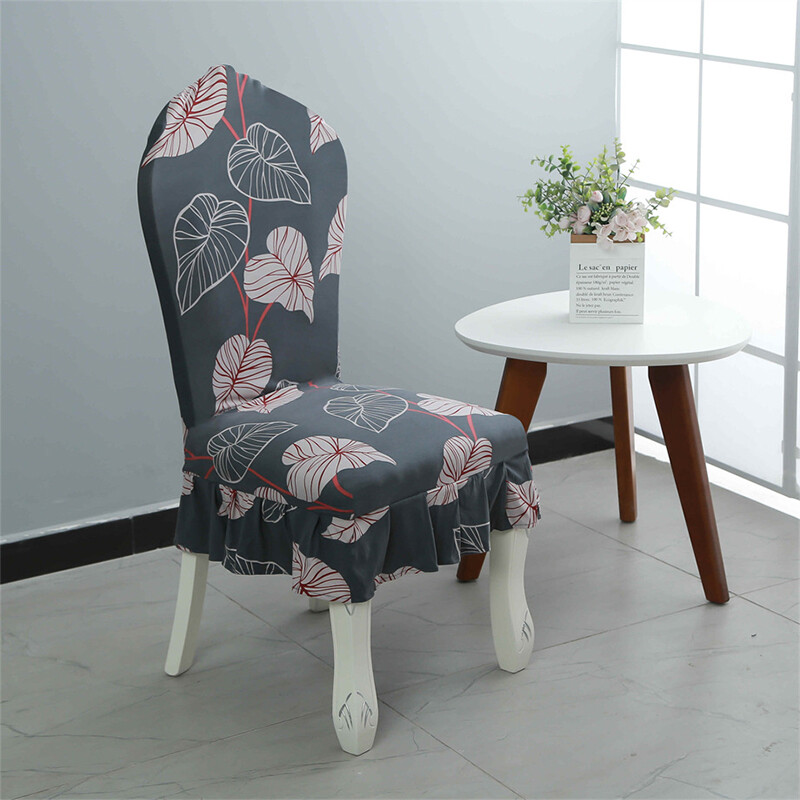 Chair Cover Ruffle Edge Home Spandex Dining Chair Cover Vintage Seat Cover