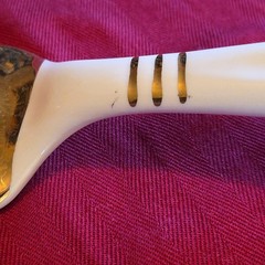 Wedding Cake Server VTG Gold Gilded Filigree Porcelain Dessert Pie Shabby Chic